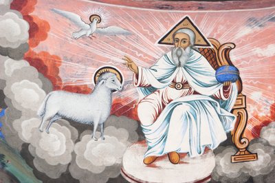 Paintings by Zahari Zograf on the Outer Walls of the Rila Monastery, Blagoevgrad, Bulgaria by Unknown